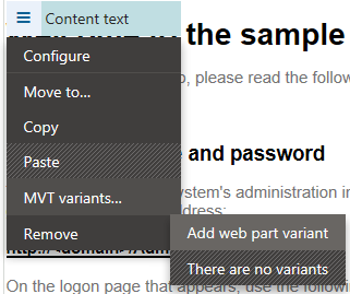 Adding a new web part variant