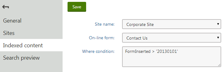 Adding a form to a search index