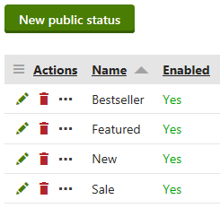 Managing public statuses